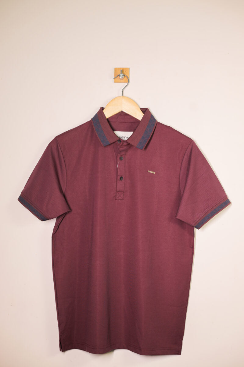 Jacquard collared tee body fit t shirt buy mens t shirts online