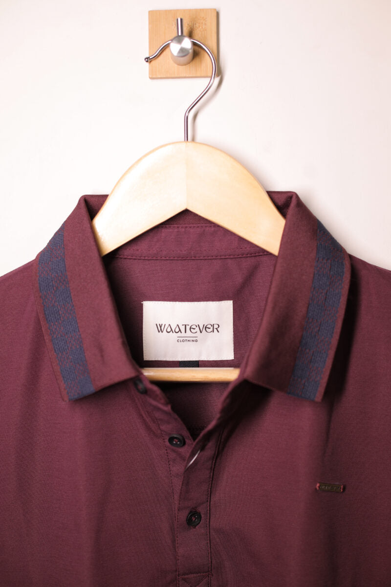 Jacquard collared tee body fit t shirt buy premium t shirts online