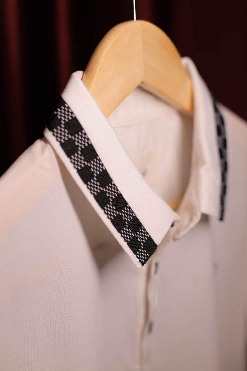 Jacquard collared tee body fit t shirt buy premium t shirts online