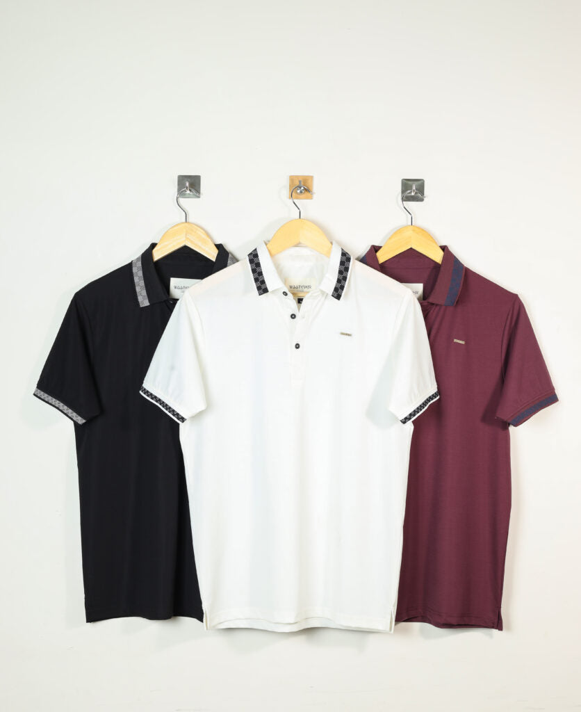 Jacquard collared tee body fit t shirt buy premium t shirts online