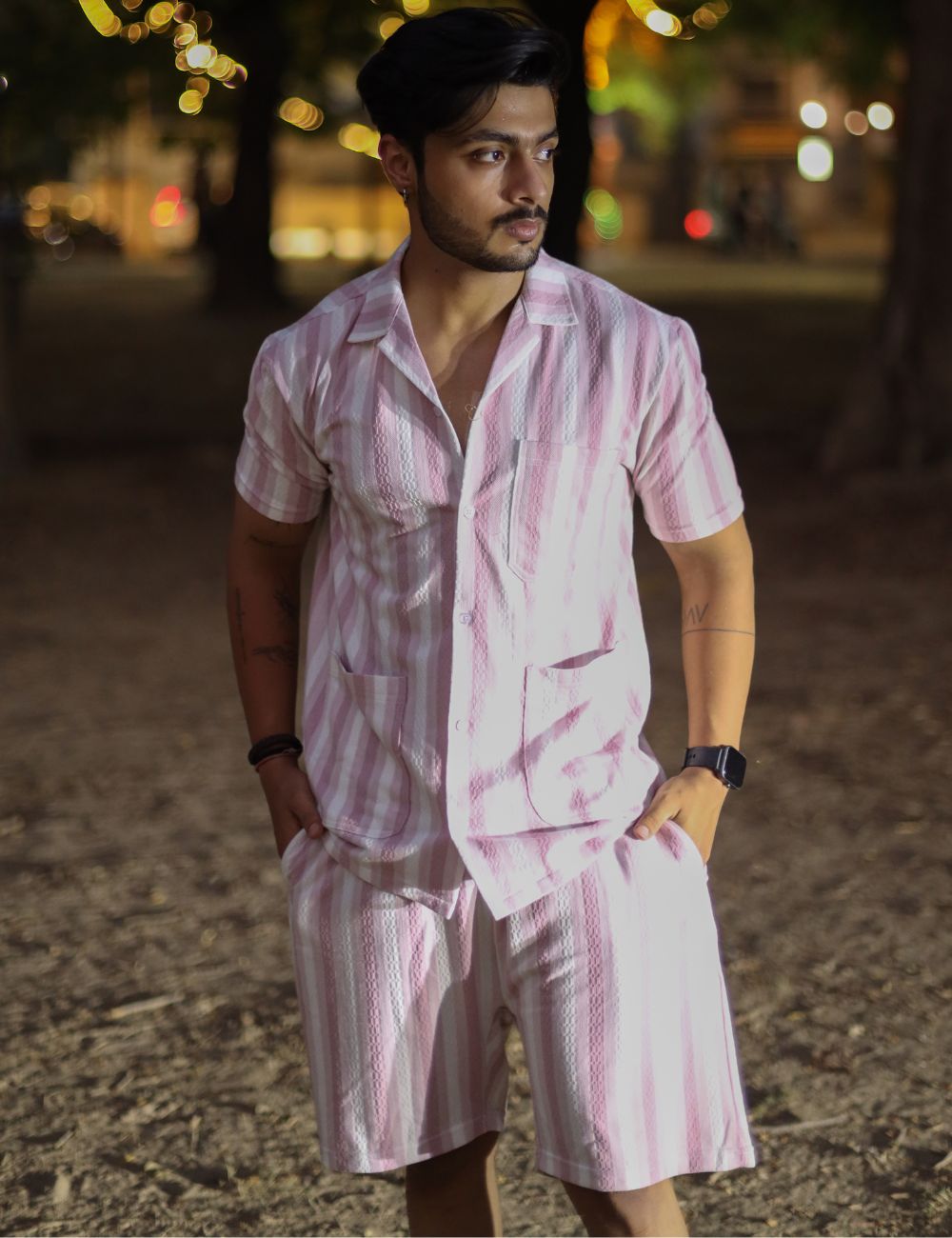 Sunny stripped set 3 pocket striped shirts for men